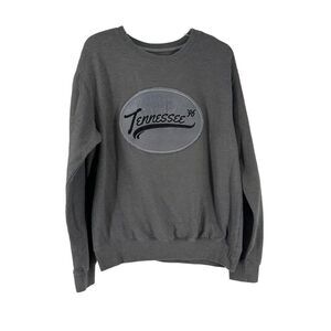 Tennessee Sweatshirt Gray 96 Crew Neck Pullover Velvet Textured Patch Size M